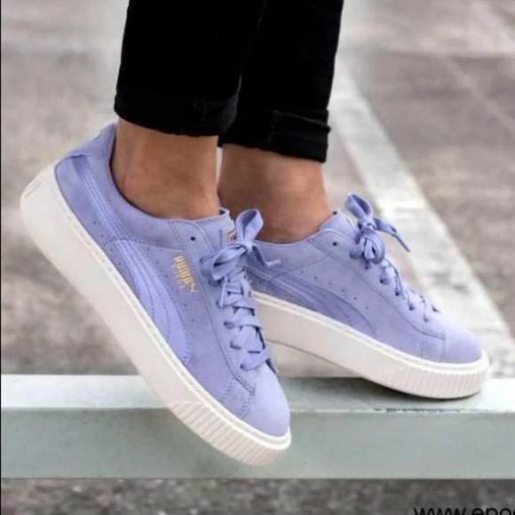 Puma Shoes - NEW PUMA SUEDE PLATFORM MONO SATIN SHOES SZ 7.5